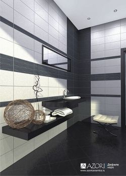 Дефиле Неро (Defile Nero) - коллекционная керамическая плитка Азори (Azori)