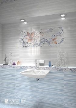 Этель Синяя (Ethel Blue) - коллекционная керамическая плитка Азори (Azori)