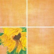 Настенная декоративная плитка (1) Акварель Подсолнух 200x200мм