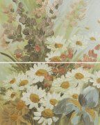 Настенное декоративное панно из 2-х плиток Эсте зеленый 01 400x500мм