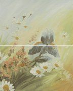 Настенное декоративное панно из 2-х плиток Эсте зеленый 02 400x500мм