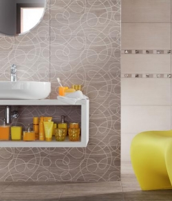 Билоба Серый (Biloba Grey) - коллекционная керамическая плитка Тубадзин (Tubadzin)